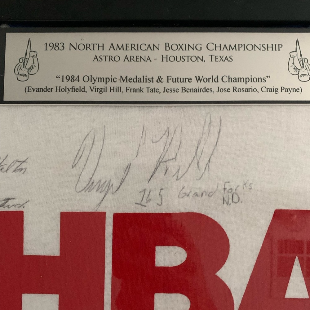 1983 Signed jersey Evander Holyfield Amateur Champ & Olympic Medalists + others